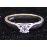 Platinum & 0.26ct solitaire diamond ring, clarity si1, colour G, 5.2g size N