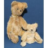 Small antique style Bosky Bears mohair jointed teddy bear 17cm length & miniature Schuco style