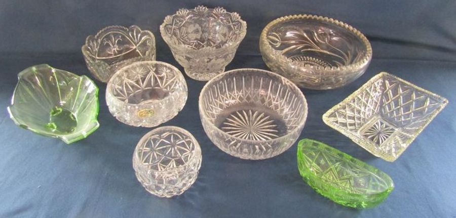 Collection of glass bowls includes Julia crystal