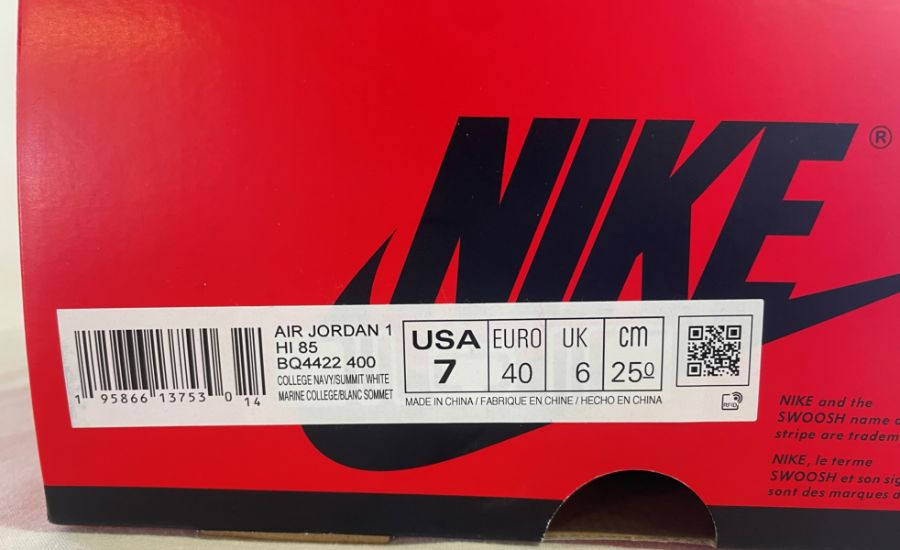 Brand new Nike Jordan 1 High '85 Georgetown trainers, size 6 (EU40) - Image 3 of 4