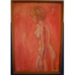 Large oil on board of a nude by Grimsby artist Zak. Frame size 80cm by 54cm