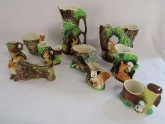 10 pieces of Hornsea Fauna ware includes vases and planters