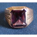 Gents tested as possibly 15ct gold ring set with spinel 9.66g size U / V