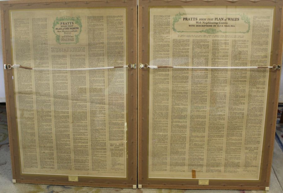 Pair of framed Pratts maps: "High Test Plan of the North Moor Mountain & Lake District" and "High - Image 3 of 3