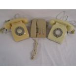 BT 8746G and 7465 rotary dial telephones and BT Viscount push button telephone