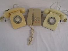 BT 8746G and 7465 rotary dial telephones and BT Viscount push button telephone