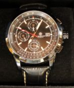 Mathis Montabon - a steel cased automatic wristwatch (Aerotime IP scwarz) with day, date & month