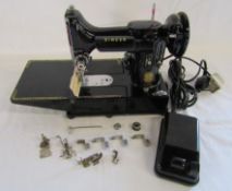 Singer 222K electric sewing machine with Simanco accessories - edge stitcher, embroidery, binding