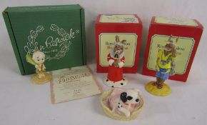 Royal Doulton Judge and Tourist Bunnykins, 101 dalmations Patch in basket and limited edition 1120/