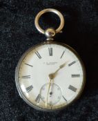 J D Fisher of Lincoln silver pocket watch London 1869