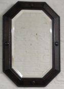 1920's oak framed bevelled mirror - approx. 60cm x 42.5cm