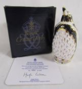 Royal Crown Derby Endangered Species paperweight - Galapagos Penguin limited edition 981/1000