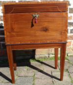 Antique style inlaid mahogany cellarette