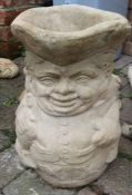 Concrete Toby jug planter / umbrella stand