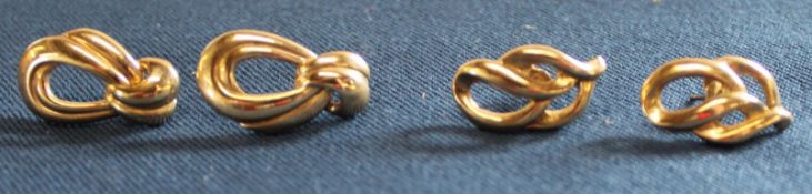 2 pairs of 9ct gold earrings, 8.48g