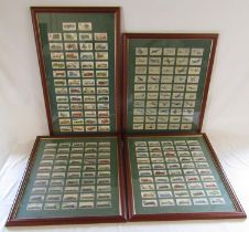 3 double sided framed collectors cards - John Player & Sons Motor Cars, Wills's Cigarettes Railway