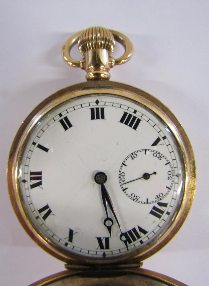 Gold plated 15 jewels pocket watch in a Star Dennison case (over wound) and Georg Jenson gold plated - Image 2 of 10