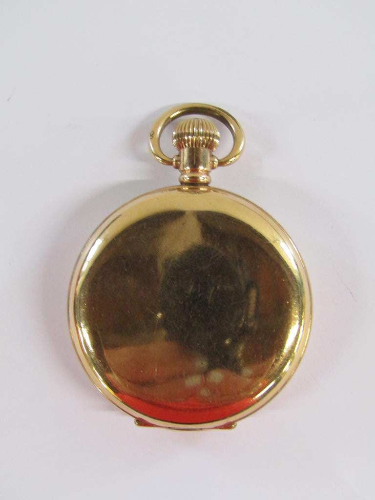 Gold plated 15 jewels pocket watch in a Star Dennison case (over wound) and Georg Jenson gold plated - Image 3 of 10