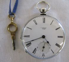 C.Guinand Geneve 5108 pocket watch with key - inner case engraved with initials and 84 Strand London