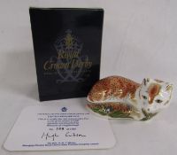 Royal Crown Derby Endangered Species paperweight - Leicestershire Fox limited edition 506/1500