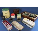 Selection of kitchenalia including canisters, Crawford biscuit tin, cutlery & cutlery box