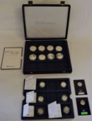 Westminster Coin Collectors case containing 8 silver 1oz Crowns (some with certificates), 6