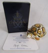 Royal Crown Derby Endangered Species paperweight - Madagascan Tortoise limited edition 981/1000
