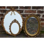 3 small oval wall mirrors