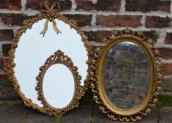 3 small oval wall mirrors