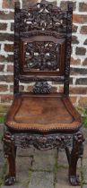 Ornately carved Chinese chair