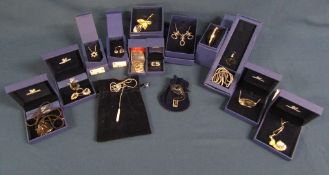 Collection of boxed Swarovski crystal jewellery includes brooches, necklaces, rings, bangle etc