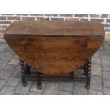 Oak gate leg table, L122cm x W99cm x H71cm