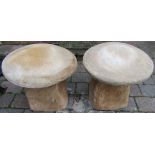 Pair of concrete staddle stones