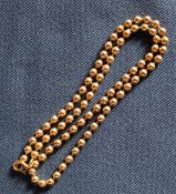 9ct gold bead necklace, 18.96g