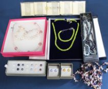 Selection of cultured pearl necklaces & Honora Collection earrings