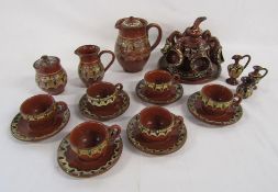 Bulgarian Troyan pottery teaset and pot with hanging cups