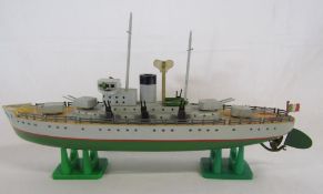 Ventura Made in Italy T17 clockwork missile ship with key - approx 48cm