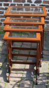 Nest of 4 glass top tables