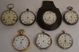 7 pocket watches, including some silver, in need of repair