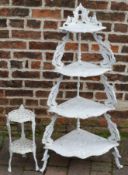 Cast iron corner shelf and a small stand