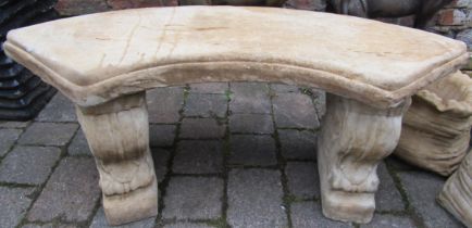 Concrete garden seat on classic plinths