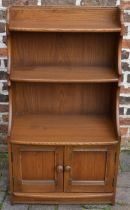 Ercol waterfall front bookcase, H110cm x W61cm