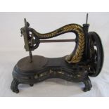 Jones (possibly)  hand crank cat back swan neck sewing machine mid-late 19th century - shuttle