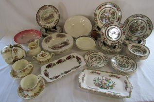Collection of tableware to include Johnson Bros Coaching Scenes 'Passing Through', Haddon Hall and