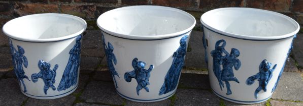 3 ceramic planters