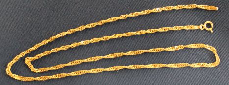 Gold rope twist necklace marked 750, 4.61g