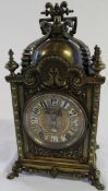 Victorian brass table clock 'Presented by Tradesmen of Rhayader January 10 1889'