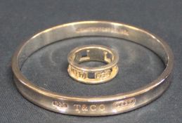 Tiffany silver bangle & ring