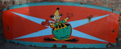 Large tin amusement/fairground clown sign