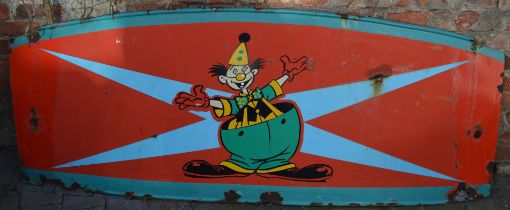 Large tin amusement/fairground clown sign